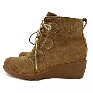 Sorel Women's Toronto Lace Up Wedge Ankle Boots Waterproof Suede